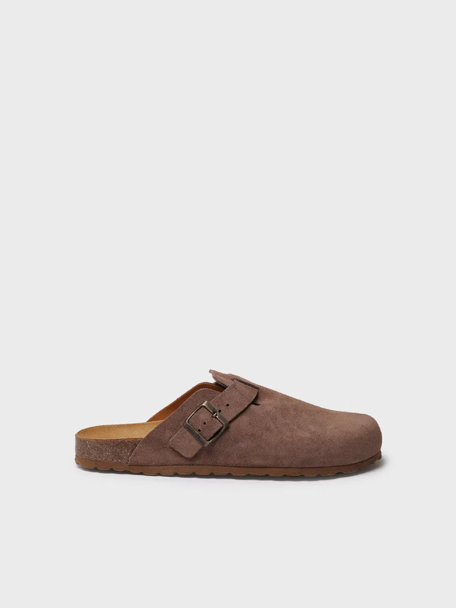 sandalias hombre - Zueco de hombre en serraje con hebilla | GREGOR-QT  - Toni Pons  