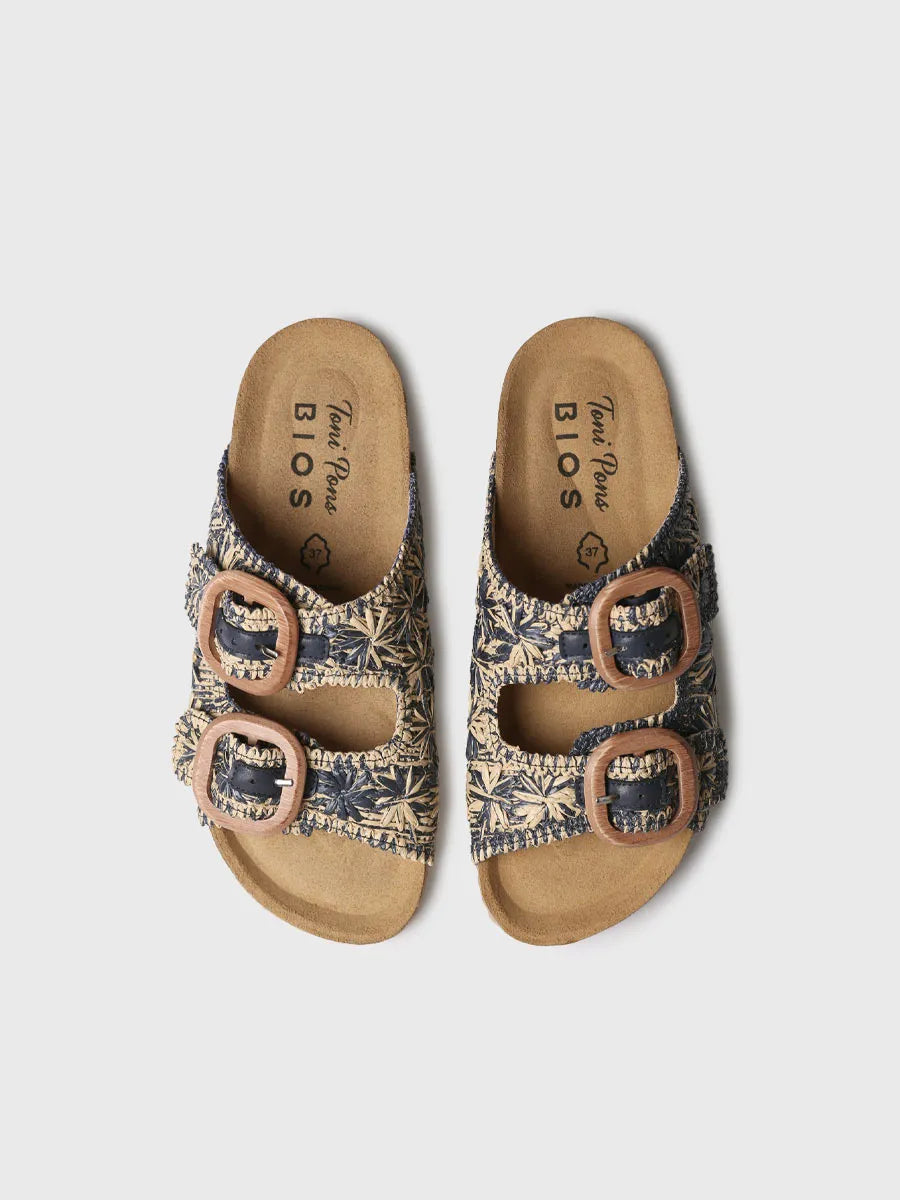  - Sandalia de mujer en rafia con diseño floral | GUAM-RF  - Toni Pons  