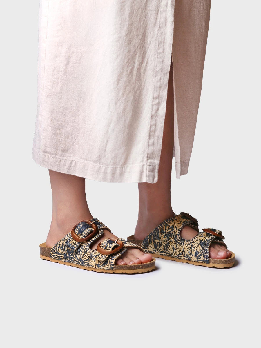  - Sandalia de mujer en rafia con diseño floral | GUAM-RF  - Toni Pons  