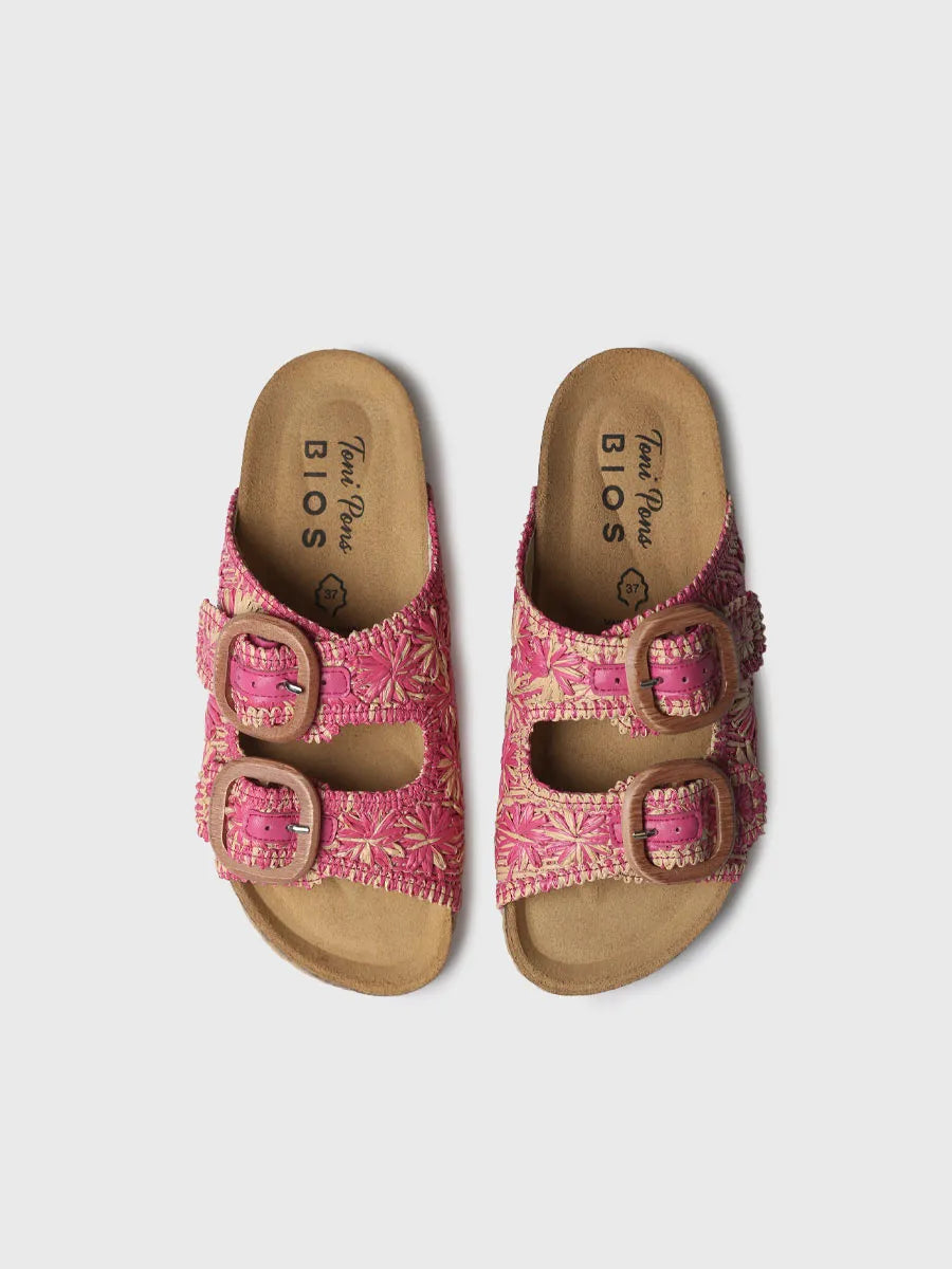  - Sandalia de mujer en rafia con diseño floral | GUAM-RF  - Toni Pons  