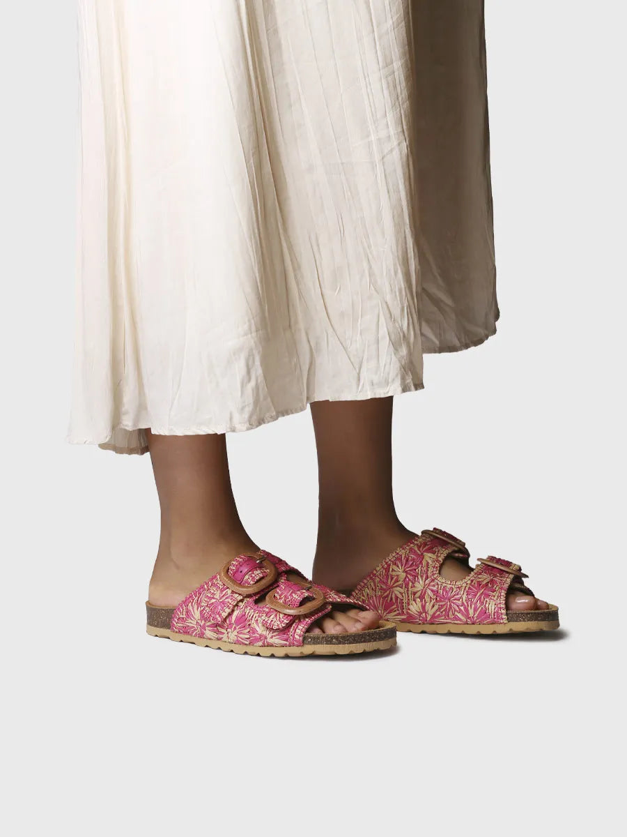  - Sandalia de mujer en rafia con diseño floral | GUAM-RF  - Toni Pons  