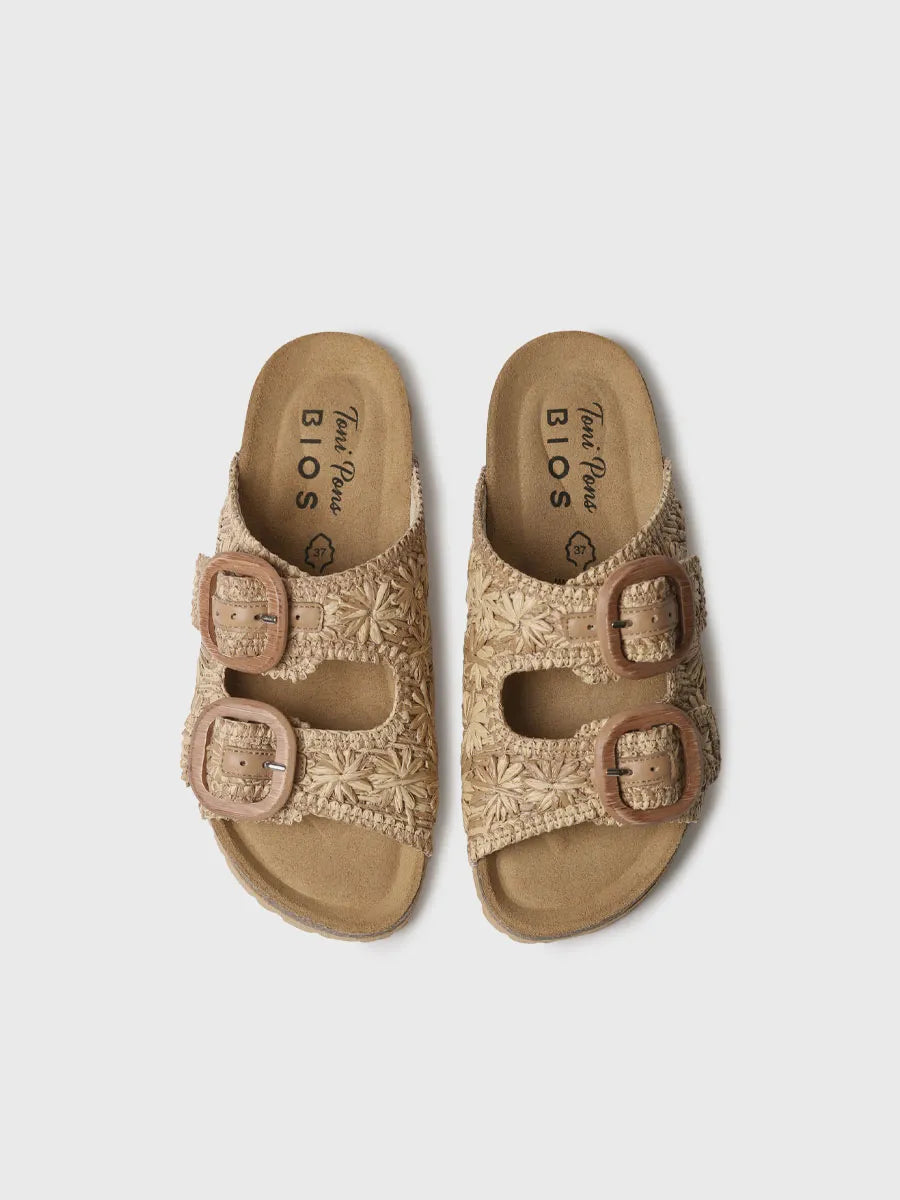  - Sandalia de mujer en rafia con diseño floral | GUAM-RF  - Toni Pons  