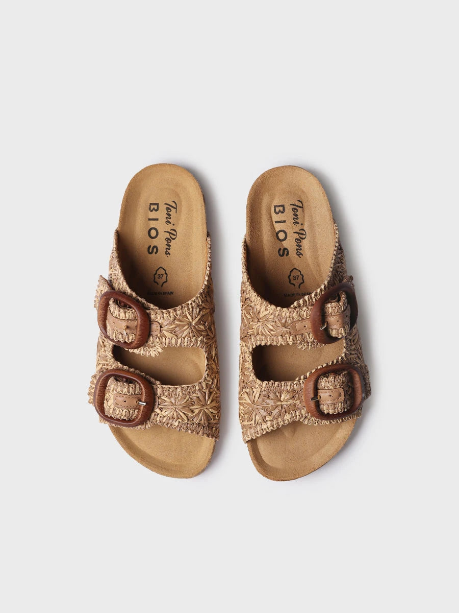  - Sandalia de mujer en rafia con diseño floral | GUAM-RF  - Toni Pons  