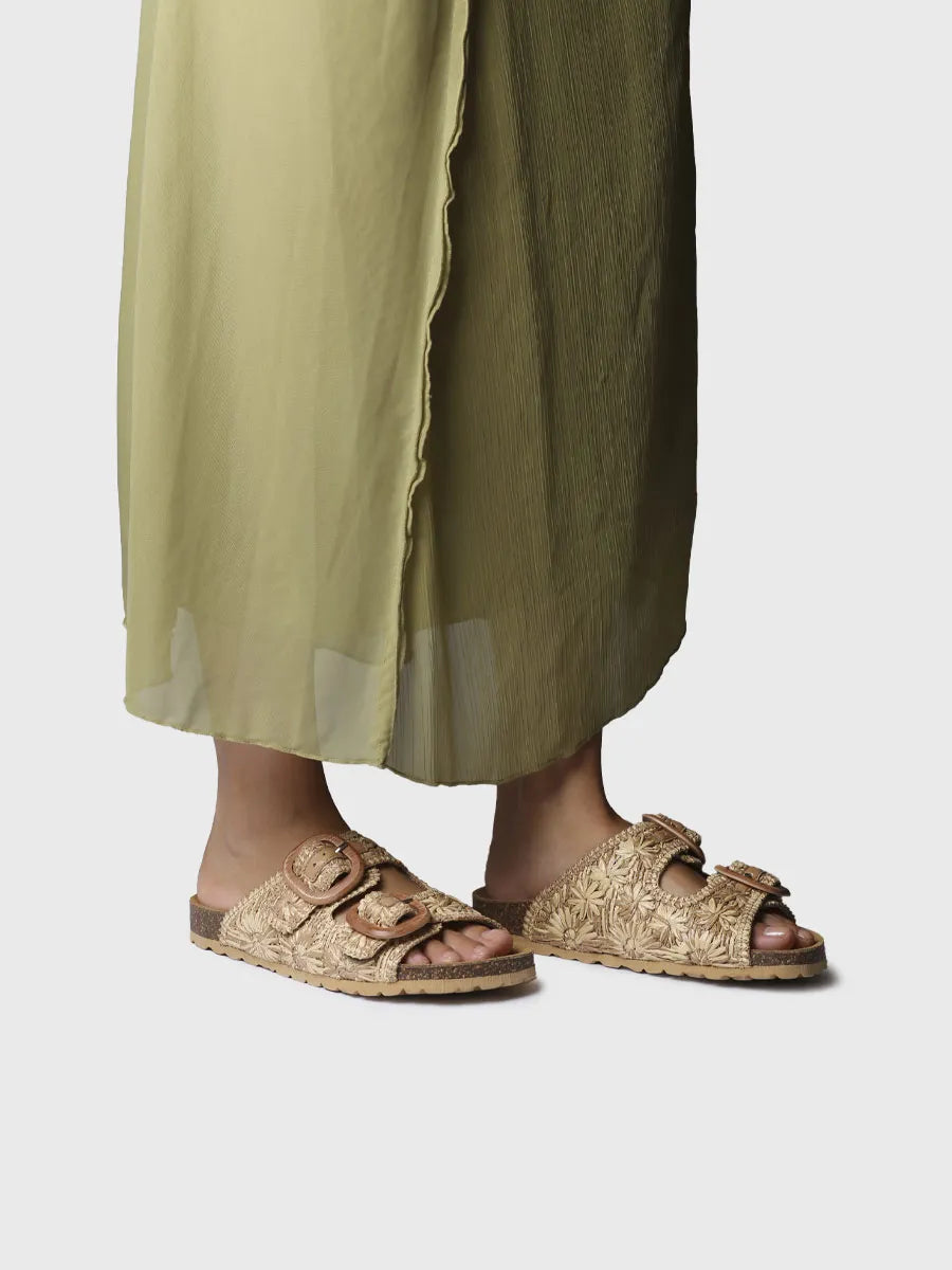  - Sandalia de mujer en rafia con diseño floral | GUAM-RF  - Toni Pons  