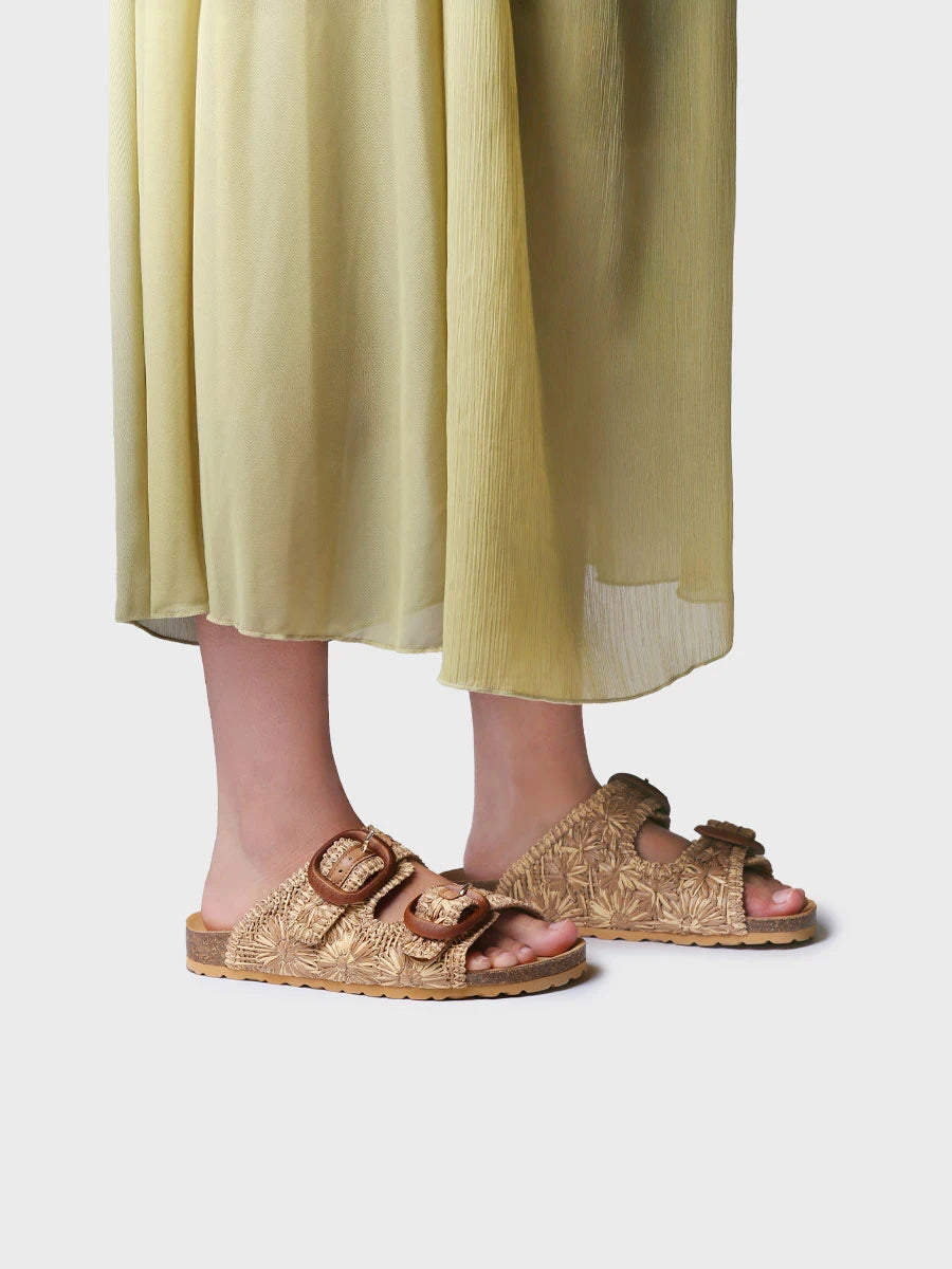  - Sandalia de mujer en rafia con diseño floral | GUAM-RF  - Toni Pons  
