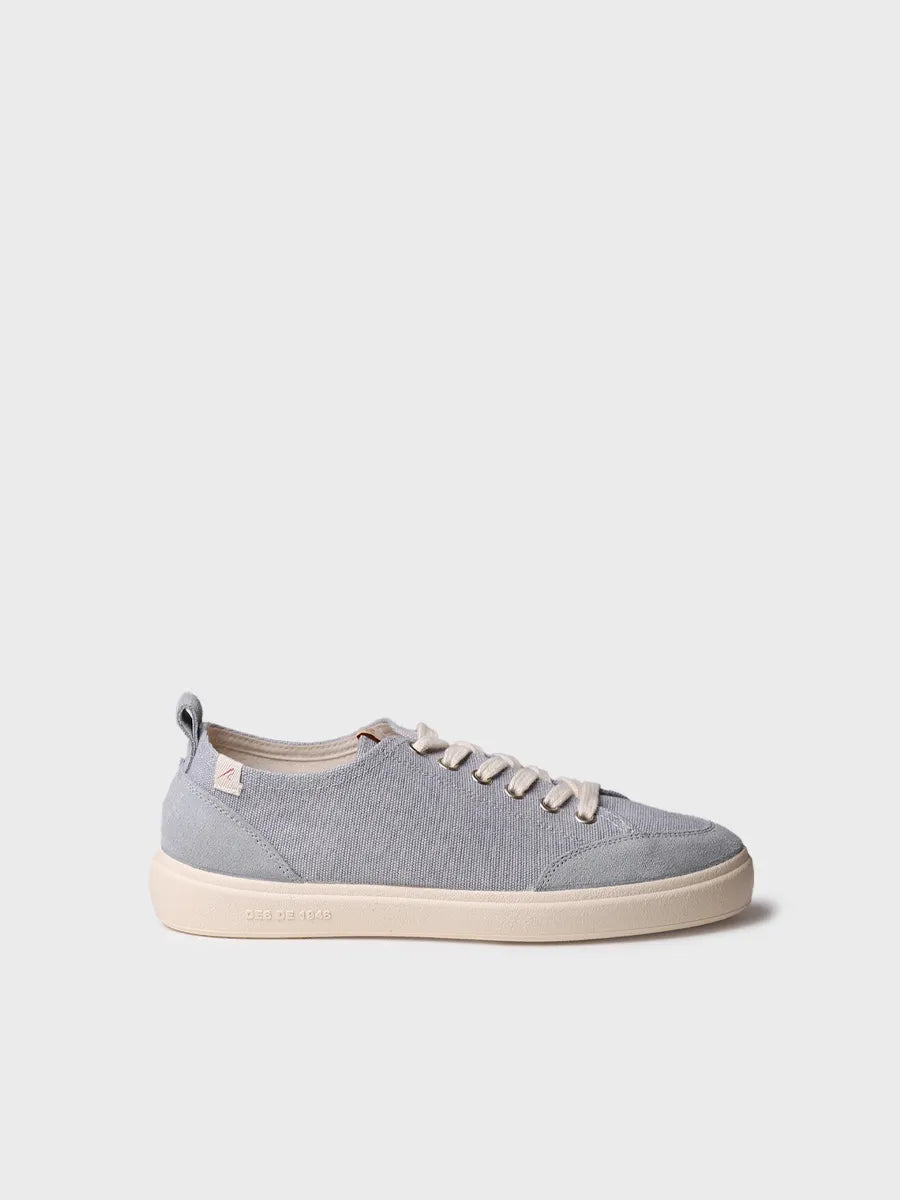 Women's cotton trainer shoe with laces