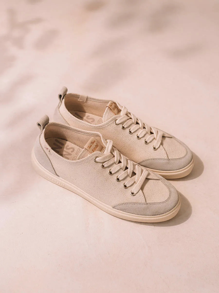 Baskets à lacets et coton pour femme 