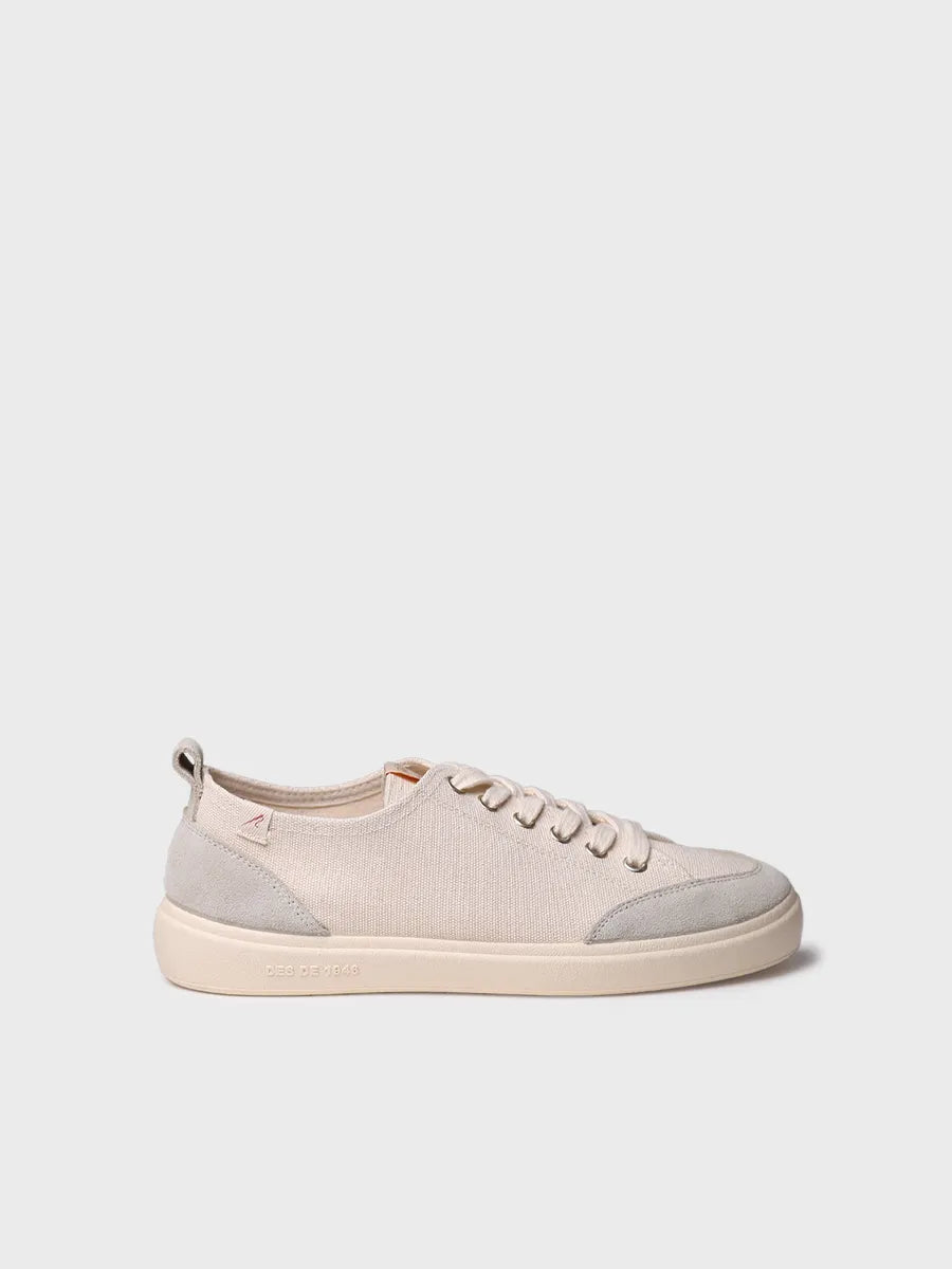 Women's cotton trainer shoe with laces