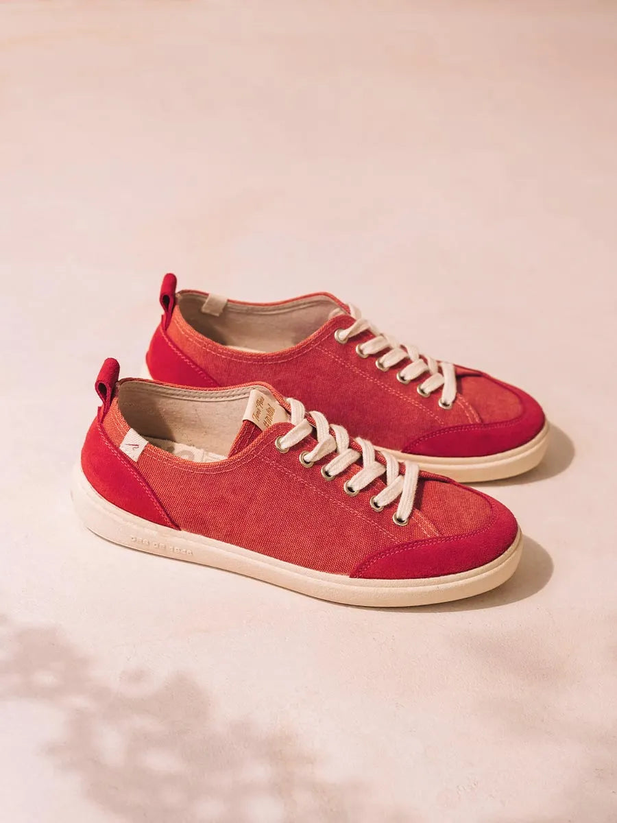 Baskets à lacets et coton pour femme 