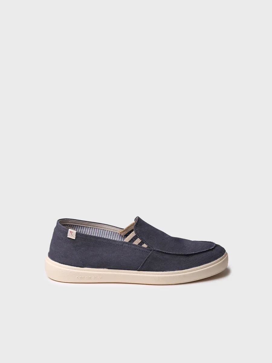 Men's closed shoe in cotton with side elastics