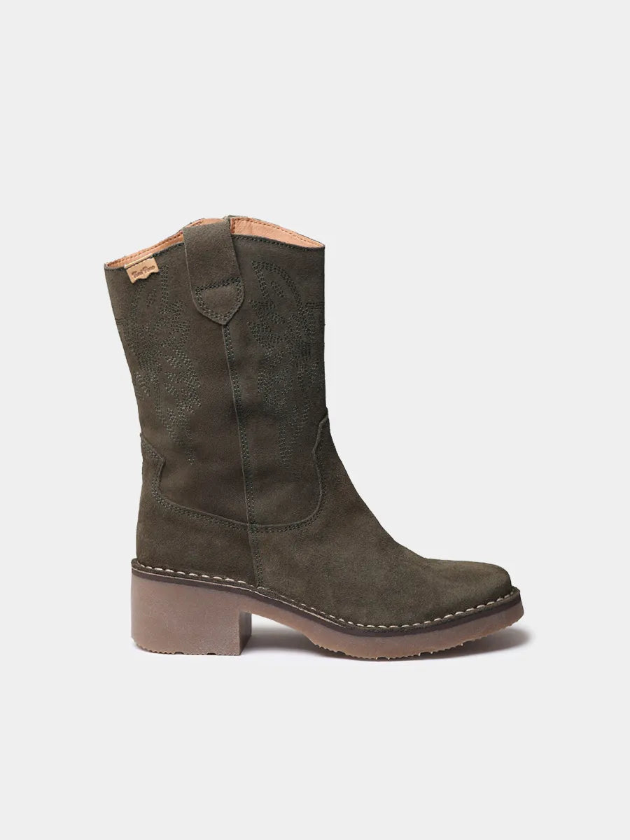 Botines mujer - Botines cowboy de mujer en serraje con bordados | ILLINOIS-SY  - Toni Pons  