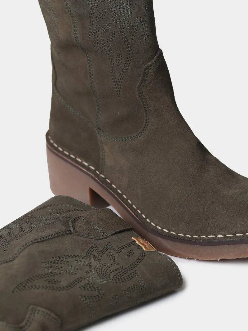 Botines mujer - Botines cowboy de mujer en serraje con bordados | ILLINOIS-SY  - Toni Pons  