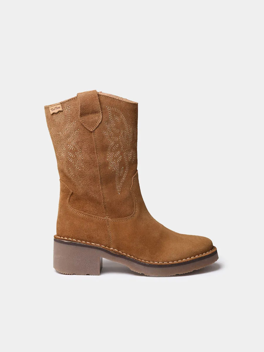 Botines mujer - Botines cowboy de mujer en serraje con bordados | ILLINOIS-SY  - Toni Pons  
