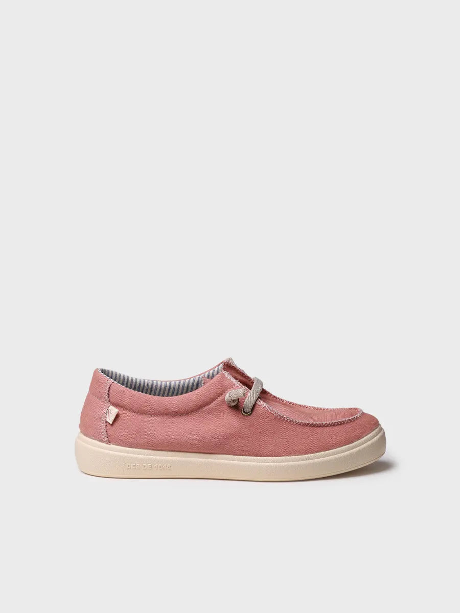 Women's cotton shoe with elastic laces