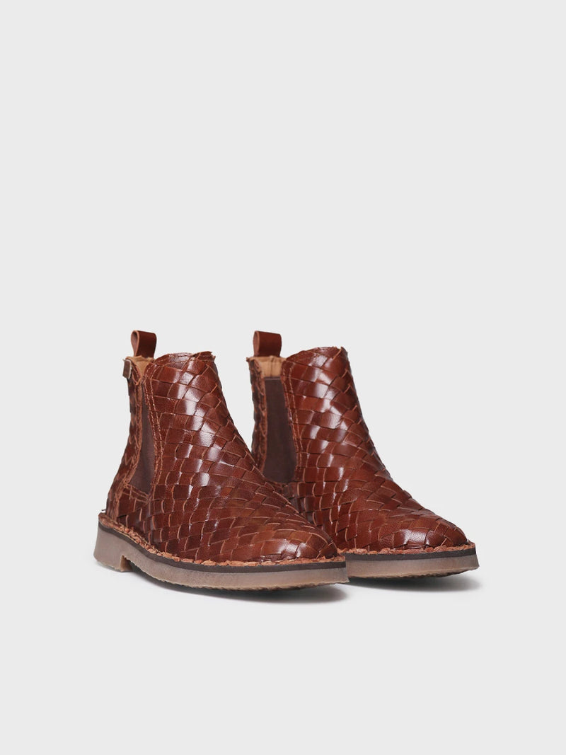 Botines mujer - Botín Chelsea en piel trenzada para mujer | ISA-BL  - Toni Pons  