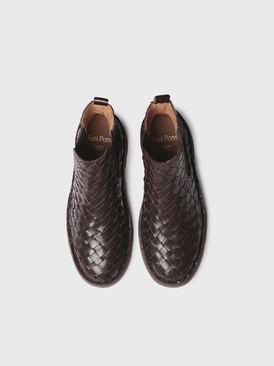 Chelsea-Stiefelette aus geflochtenem Leder für Damen | ISA-BL