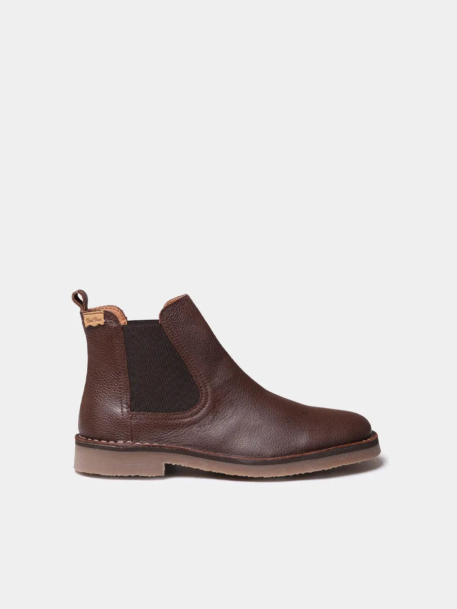 Women’s cowboy ankle boots in split leather with embroidery