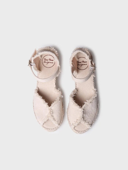 Espadrille pour femme avec finition effilochée 