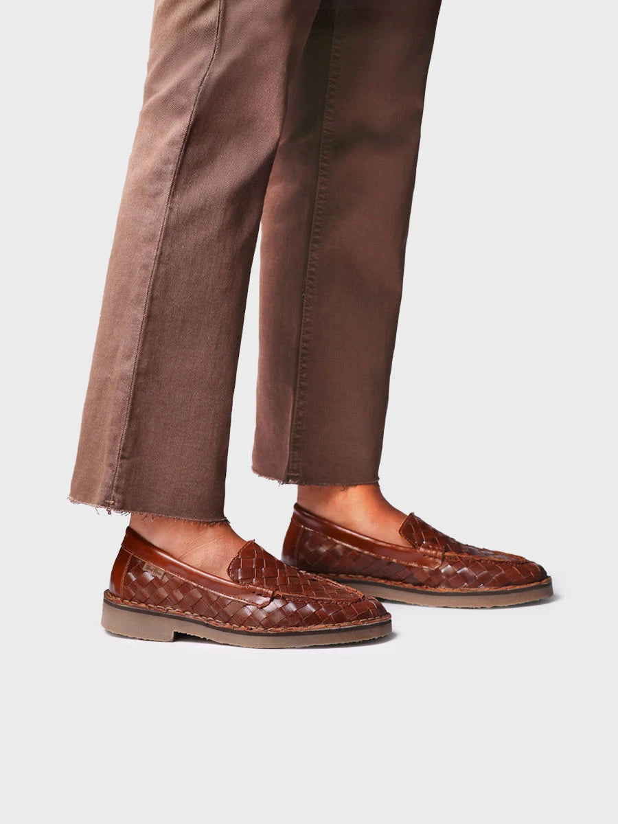 Zapatos mujer - Mocasín en piel trenzada para mujer | IVARS-BL  - Toni Pons  