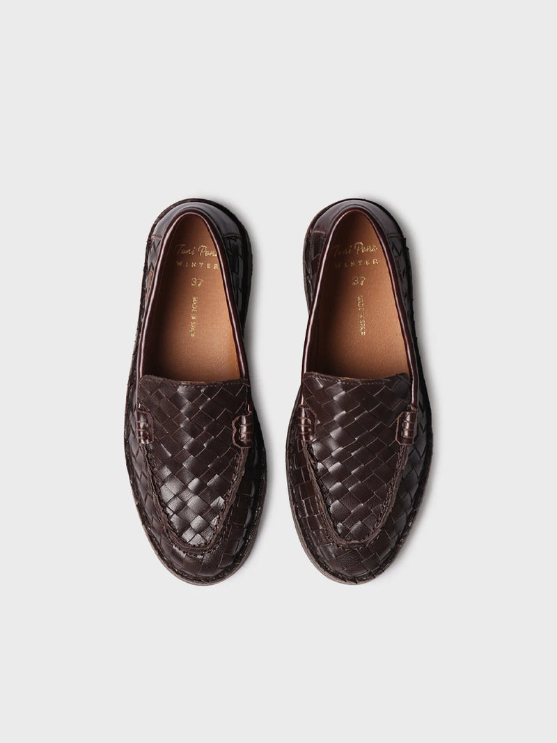 Zapatos mujer - Mocasín en piel trenzada para mujer | IVARS-BL  - Toni Pons  