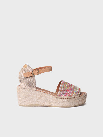 Alpargata mujer - Alpargata abierta de mujer en tejido multicolor  - Toni Pons  