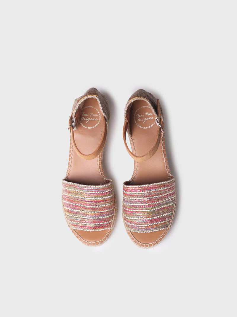 Alpargata mujer - Alpargata abierta de mujer en tejido multicolor  - Toni Pons  