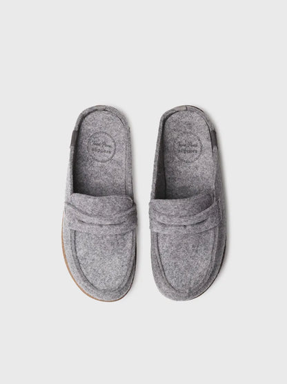 Women's slipper with platform sole in grey 