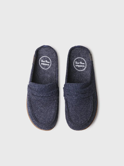 Women's slipper with platform sole in grey 