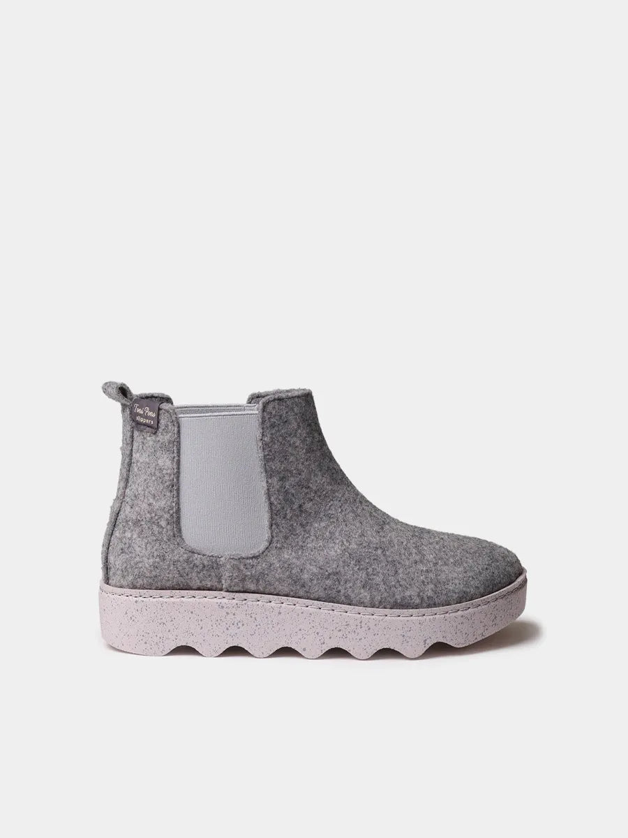 Zapatillas de casa mujer - Zapatilla abotinada de fieltro reciclado para mujer | JARA-FR  - Toni Pons  