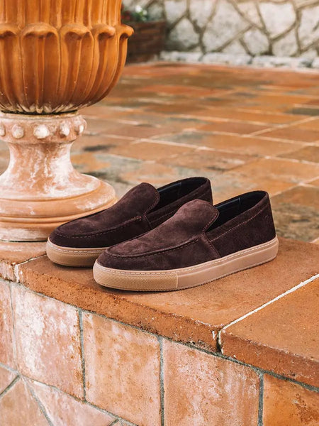 Mocasines para hombre en serraje y suela de goma JOAN