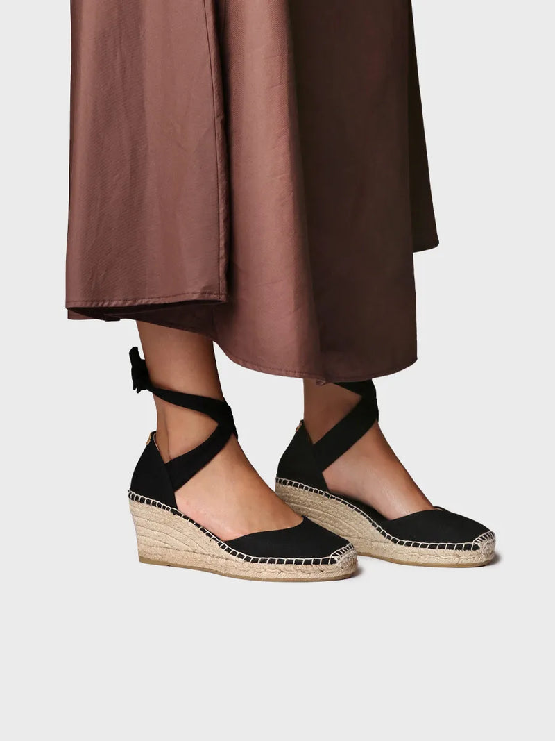 MASNADA ETICHETTA TOSCANレースフリルエッジハットイタリア JULIA - Wedge espadrilles with ribbons | TONI PONS