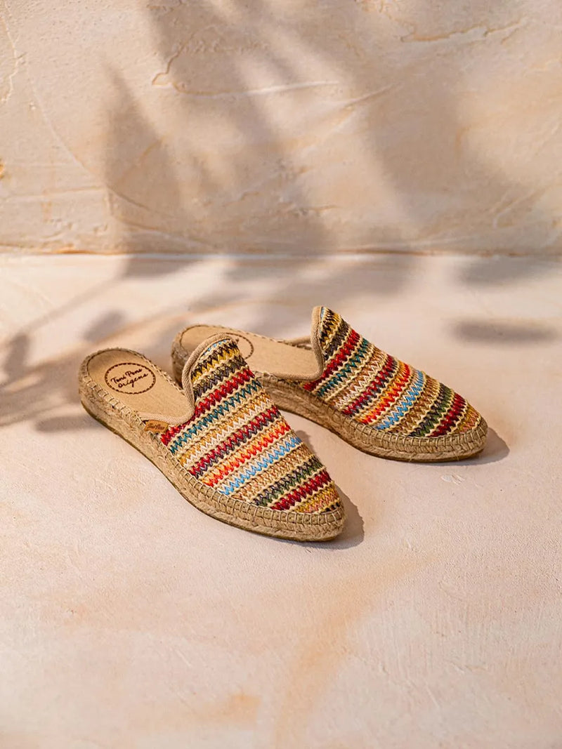 zapatillas mujer - Alpargata tipo babucha de mujer en rafia multicolor | JUNE-MA  - Toni Pons  