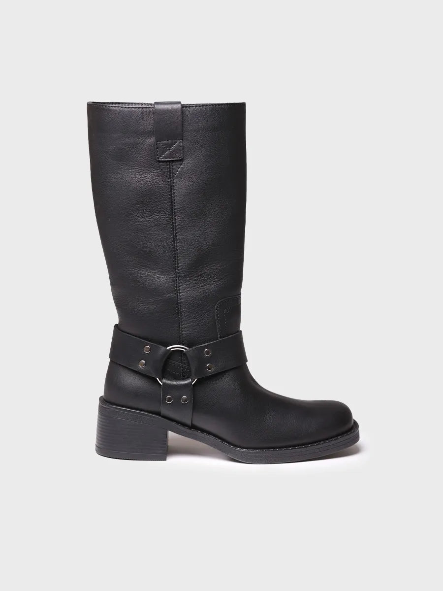 Bota biker de cuir per a dona 