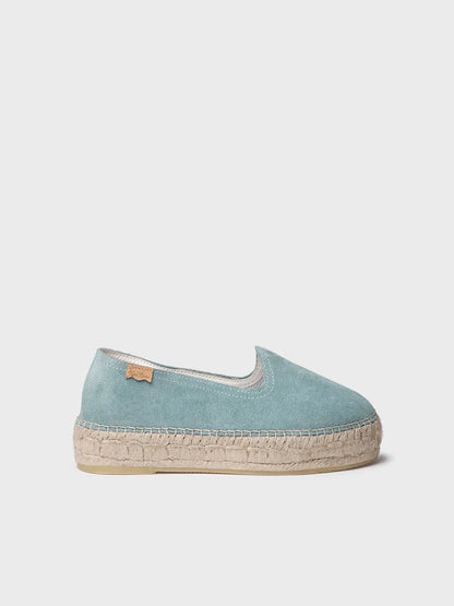 Closed espadrille for women in suede with jute sole