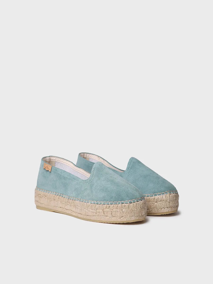 Closed espadrille for women in suede with jute sole