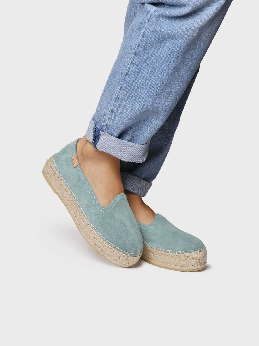 Closed espadrille for women in suede with jute sole