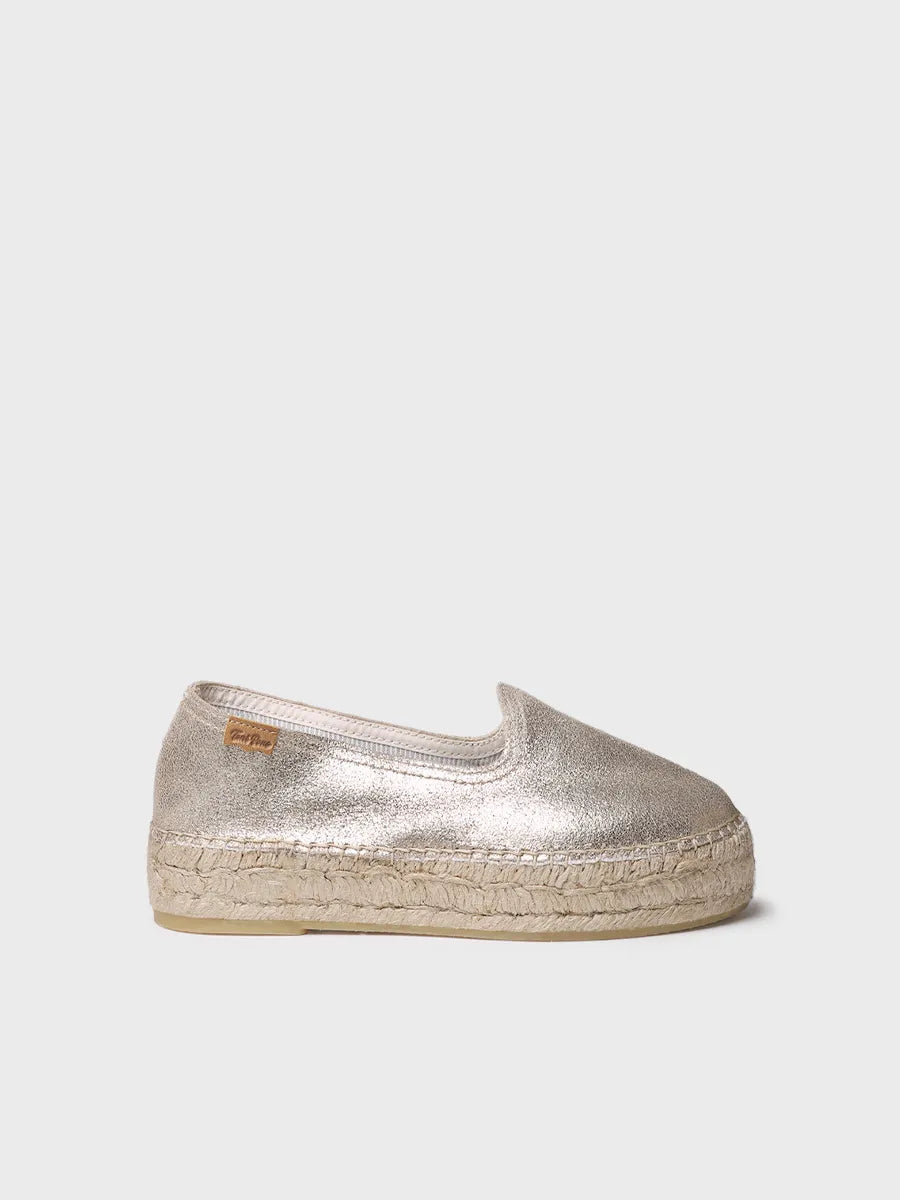 Espadrilles fermées pour femme en croûte de cuir avec semelle en jute 