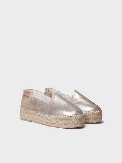 Closed espadrille for women in suede with jute sole