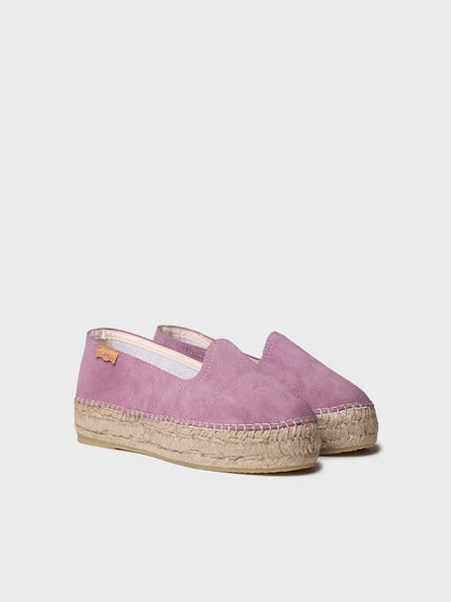 Closed espadrille for women in suede with jute sole