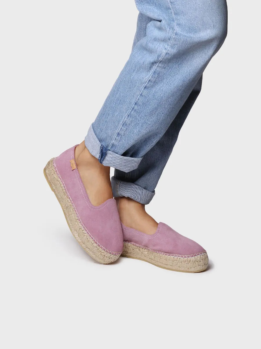 Closed espadrille for women in suede with jute sole