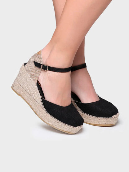 Espadrillas da donna con zeppa in lino 