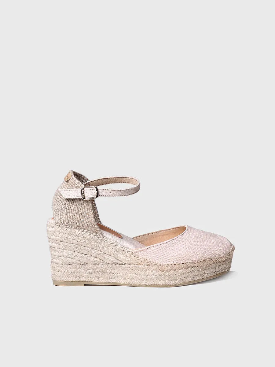 Espadrillas da donna con zeppa in lino 