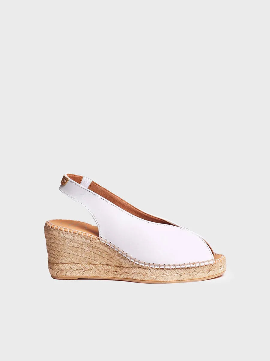 Espadrille peep toe à talon compensé 