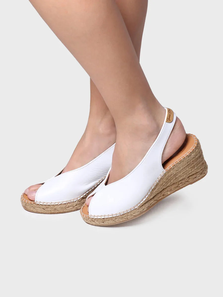 Espadrillas con zeppa e punta aperta stile peep toe 