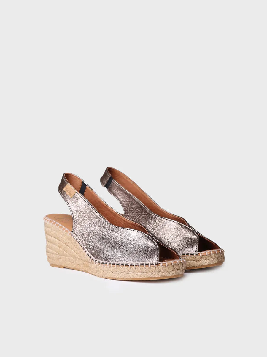 Espadrillas con zeppa e punta aperta stile peep toe 