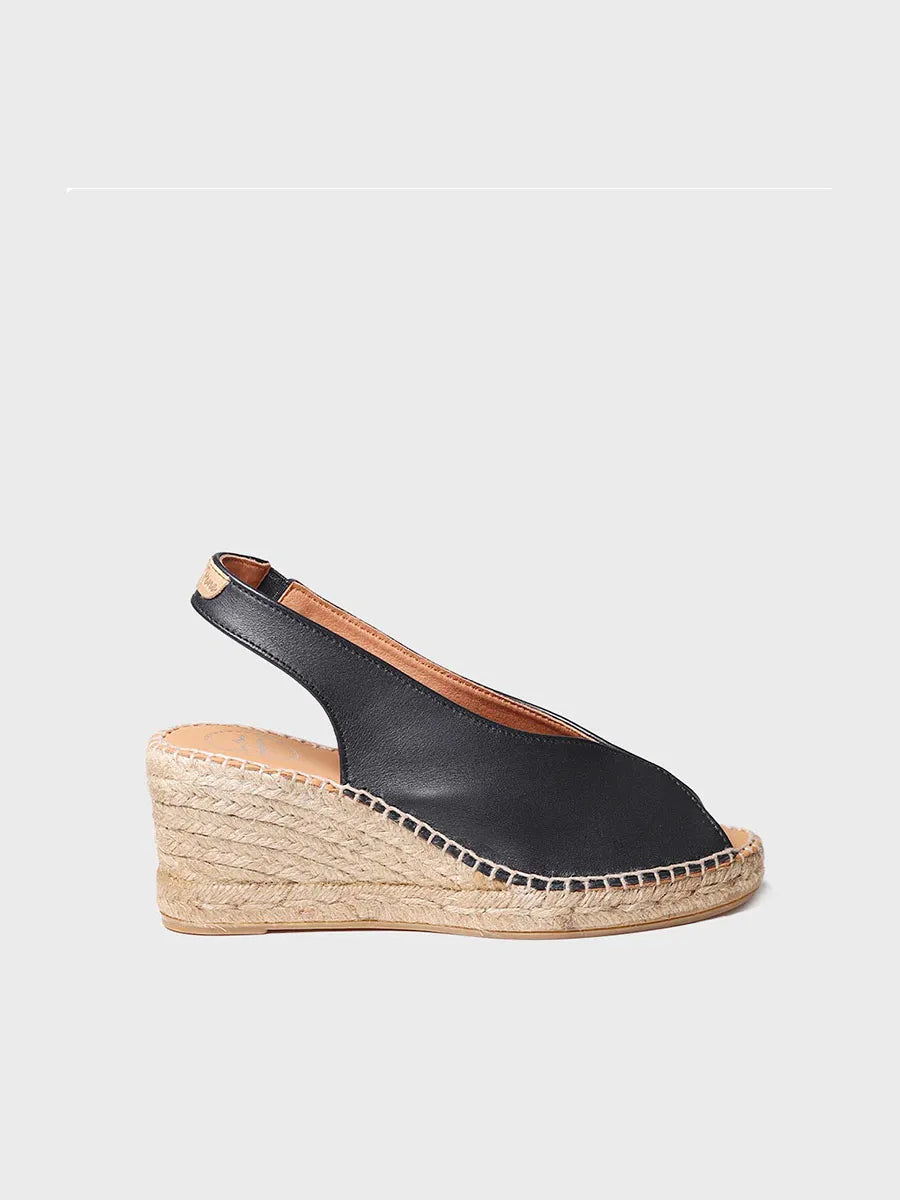 Espadrillas con zeppa e punta aperta stile peep toe 