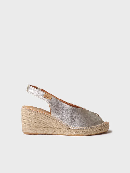 Espadrille peep toe à talon compensé 