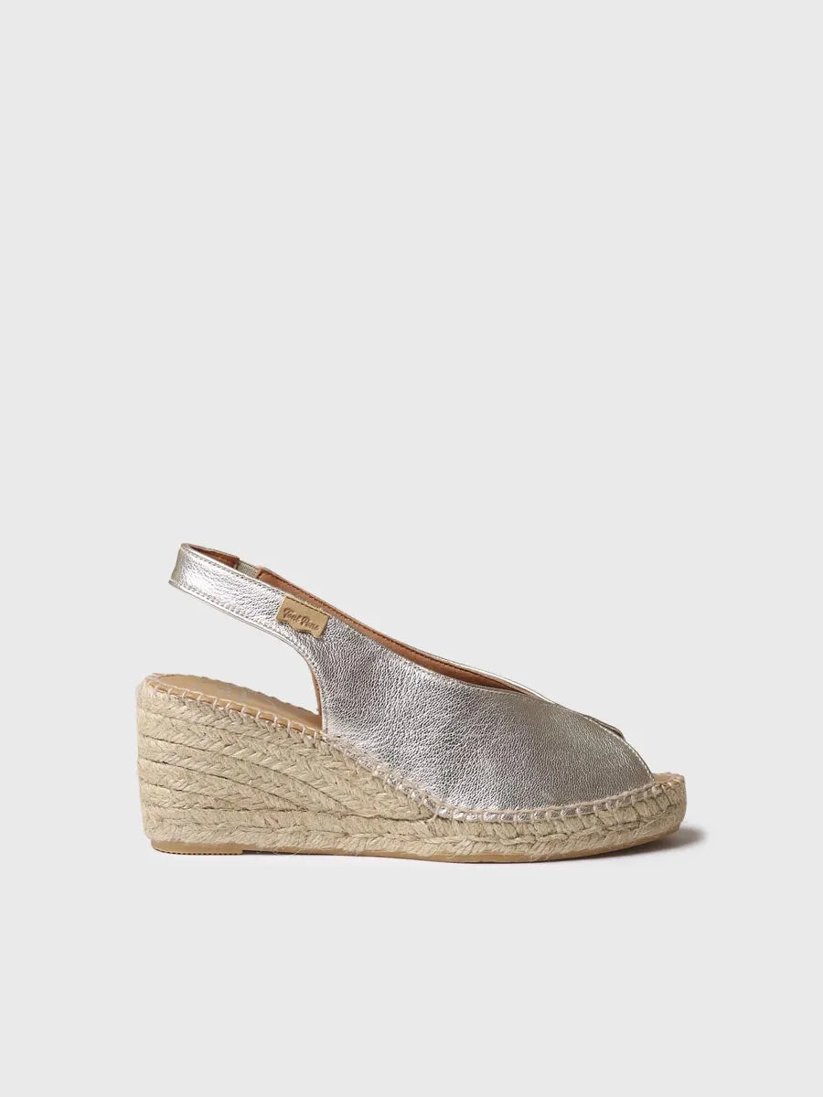 Espadrille peep toe à talon compensé 