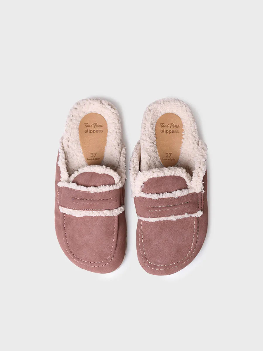 Slippers per a dona tipus esclop amb folre interior en borrego - LEIRE