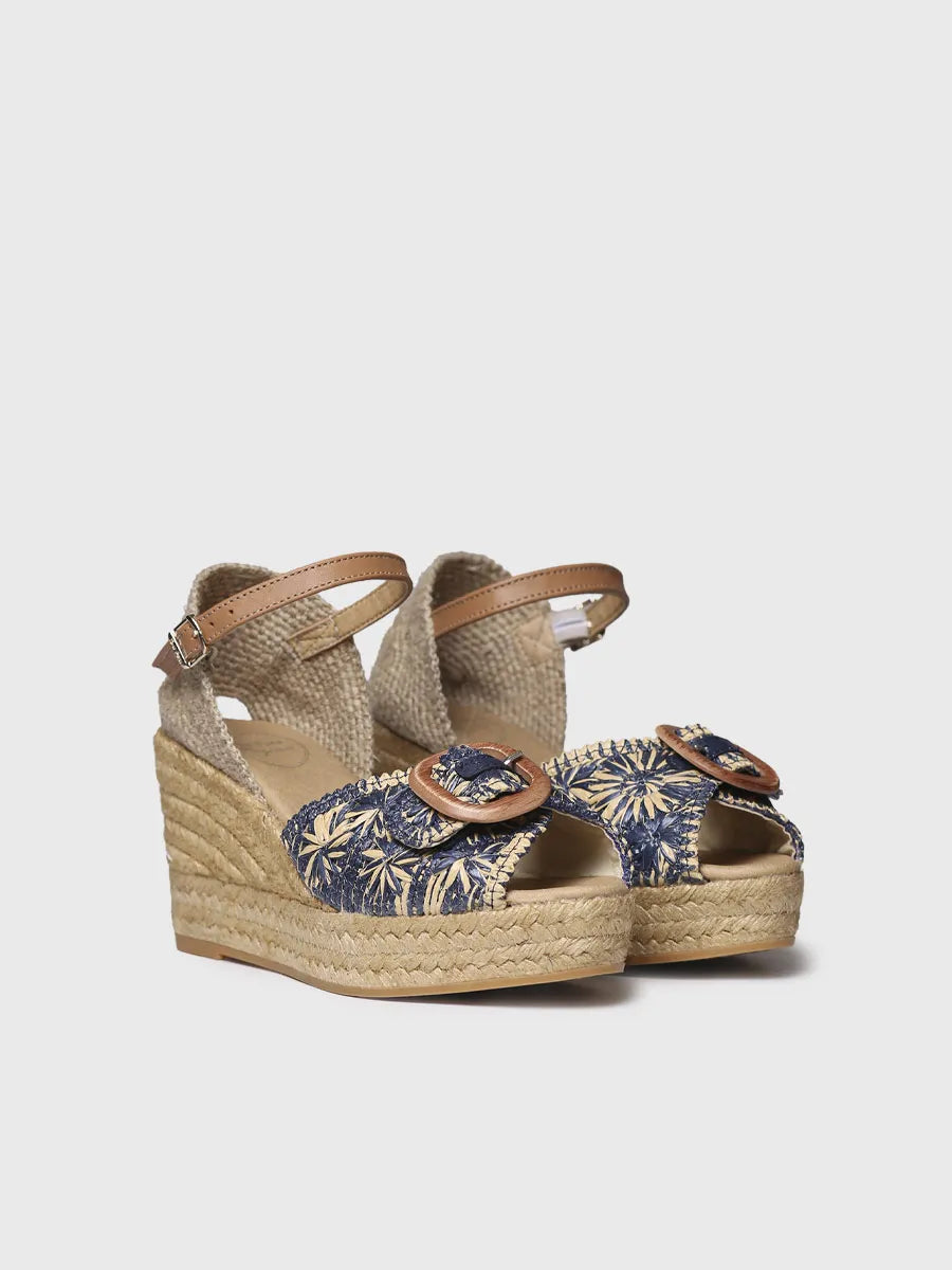  - Alpargata de mujer con cuña en rafia bicolor | LIA-RF  - Toni Pons  